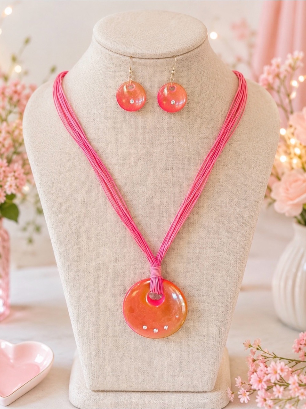 Elegant Pink Jewelry Set